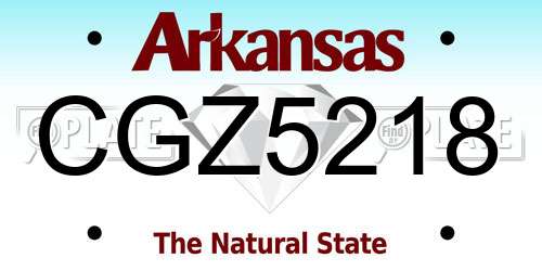 CGZ5218 Arkansas License Plate