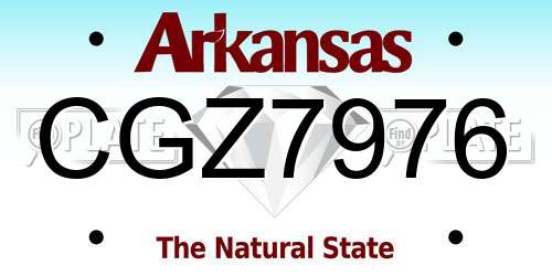 CGZ7976 Arkansas License Plate
