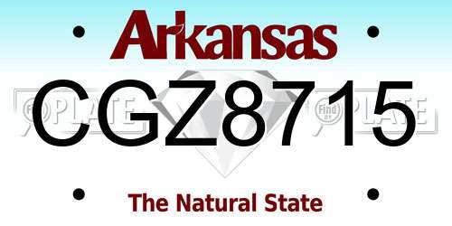 CGZ8715 Arkansas License Plate