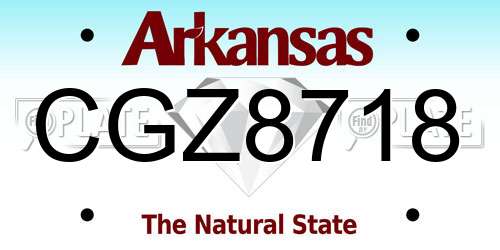 CGZ8718 Arkansas License Plate