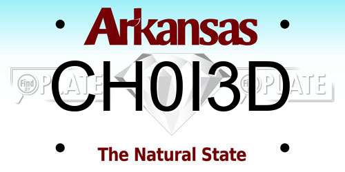 CH0I3D Arkansas License Plate