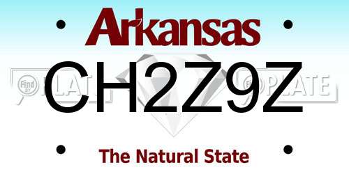 CH2Z9Z Arkansas License Plate
