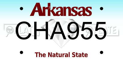 CHA955 Arkansas License Plate