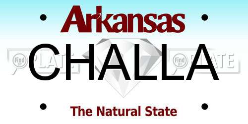 CHALLA Arkansas License Plate