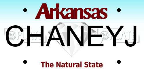 CHANEYJ Arkansas License Plate