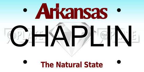 CHAPLIN Arkansas License Plate