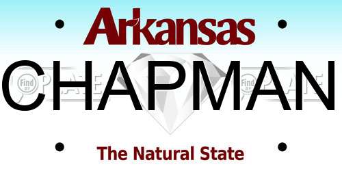 CHAPMAN Arkansas License Plate