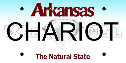 CHARIOT Arkansas License Plate