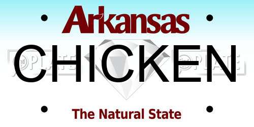 CHICKEN Arkansas License Plate