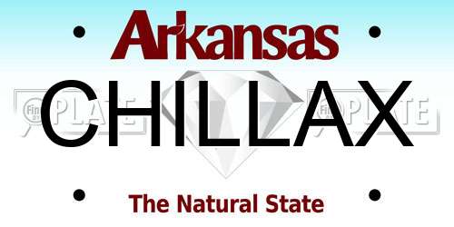 CHILLAX Arkansas License Plate