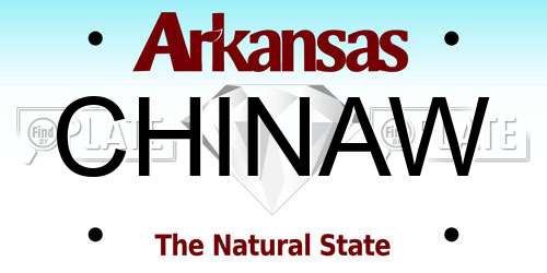 CHINAW Arkansas License Plate