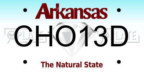 CHO13D Arkansas License Plate