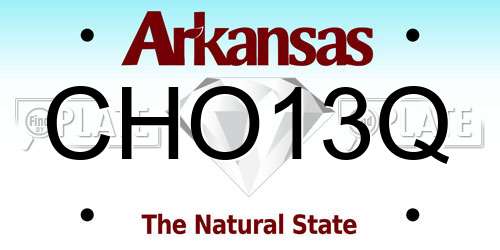 CHO13Q Arkansas License Plate