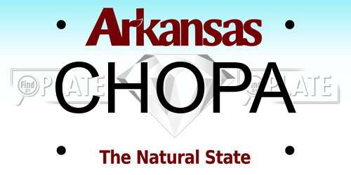 CHOPA Arkansas License Plate