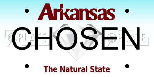 CHOSEN Arkansas License Plate