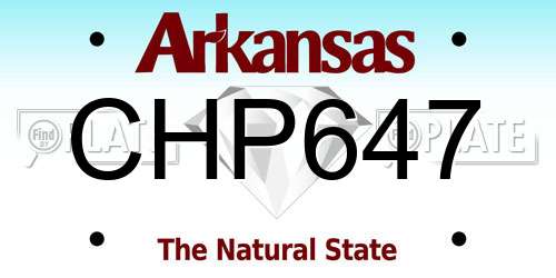 CHP647 Arkansas License Plate