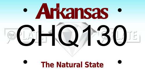 CHQ130 Arkansas License Plate