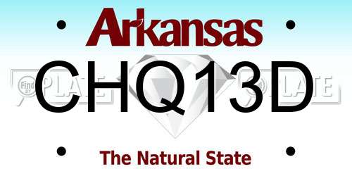 CHQ13D Arkansas License Plate
