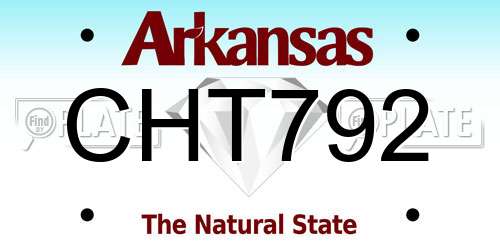 CHT792 Arkansas License Plate