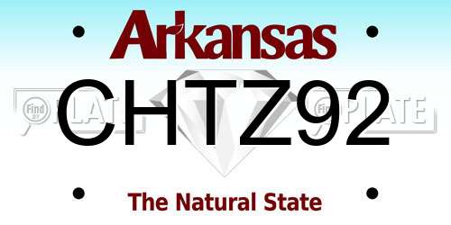 CHTZ92 Arkansas License Plate