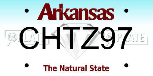 CHTZ97 Arkansas License Plate