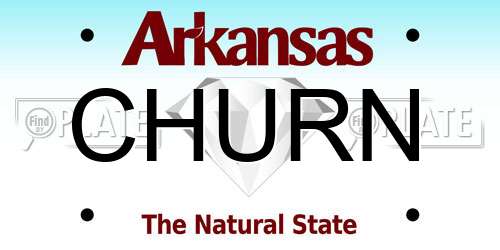 CHURN Arkansas License Plate