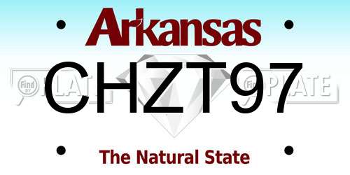 CHZT97 Arkansas License Plate