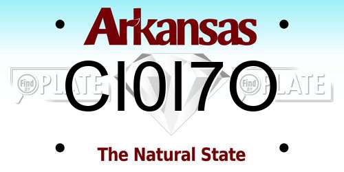 CI0I7O Arkansas License Plate