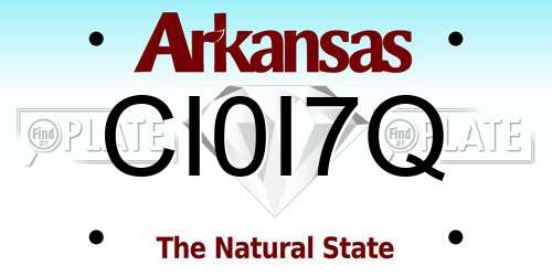 CI0I7Q Arkansas License Plate