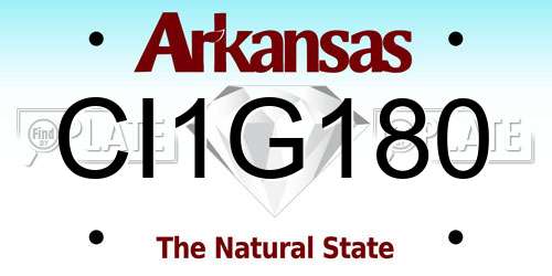 CI1G180 Arkansas License Plate