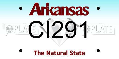 CI291 Arkansas License Plate