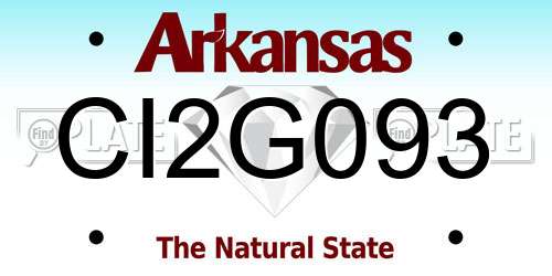 CI2G093 Arkansas License Plate