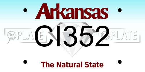 CI352 Arkansas License Plate