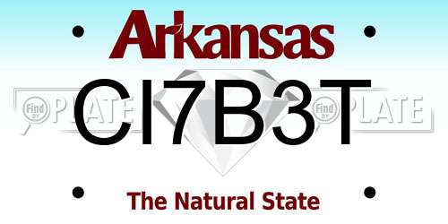 CI7B3T Arkansas License Plate