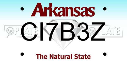 CI7B3Z Arkansas License Plate