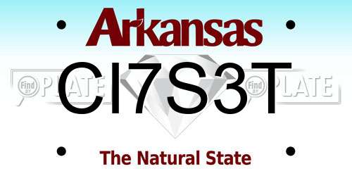 CI7S3T Arkansas License Plate