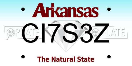 CI7S3Z Arkansas License Plate