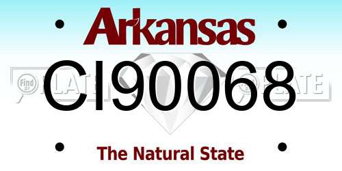 CI90068 Arkansas License Plate