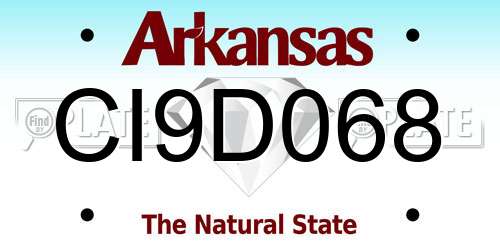 CI9D068 Arkansas License Plate