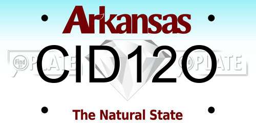 CID12O Arkansas License Plate