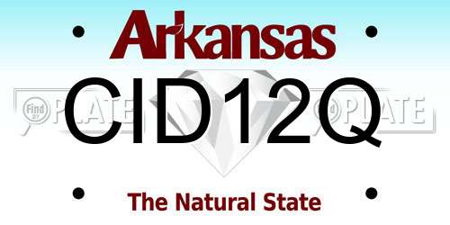 CID12Q Arkansas License Plate