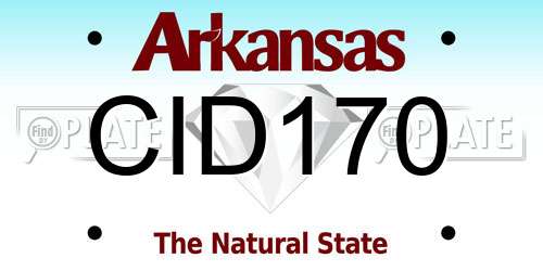 CID170 Arkansas License Plate