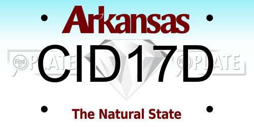 CID17D Arkansas License Plate