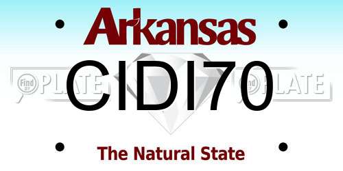 CIDI70 Arkansas License Plate