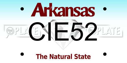 CIE52 Arkansas License Plate