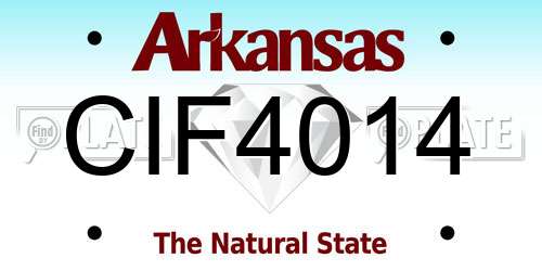 CIF4014 Arkansas License Plate