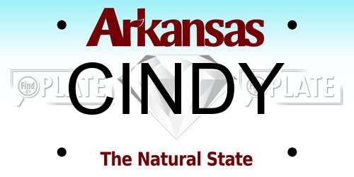 CINDY Arkansas License Plate
