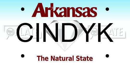 CINDYK Arkansas License Plate
