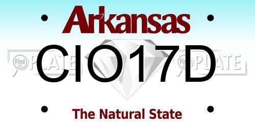 CIO17D Arkansas License Plate