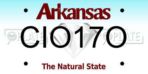 CIO17O Arkansas License Plate